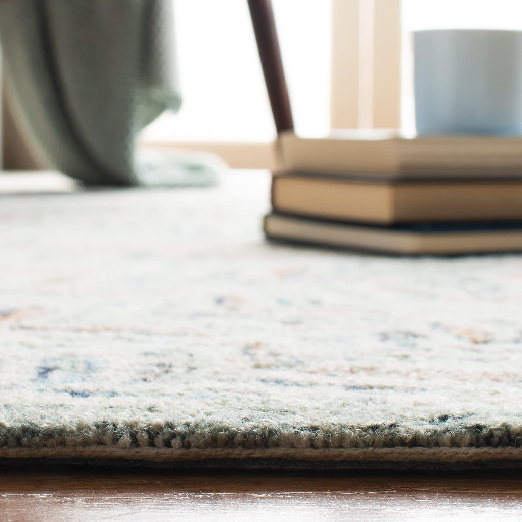 Capri Wool Runner Rug 2'3"x9' Ivory Blue