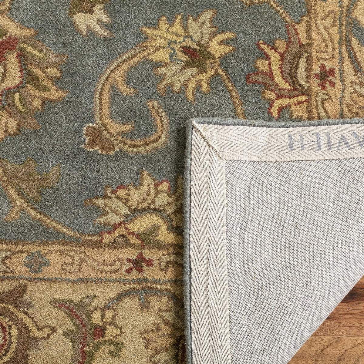 2'3"x6' Blue & Beige Traditional Wool Runner Rug