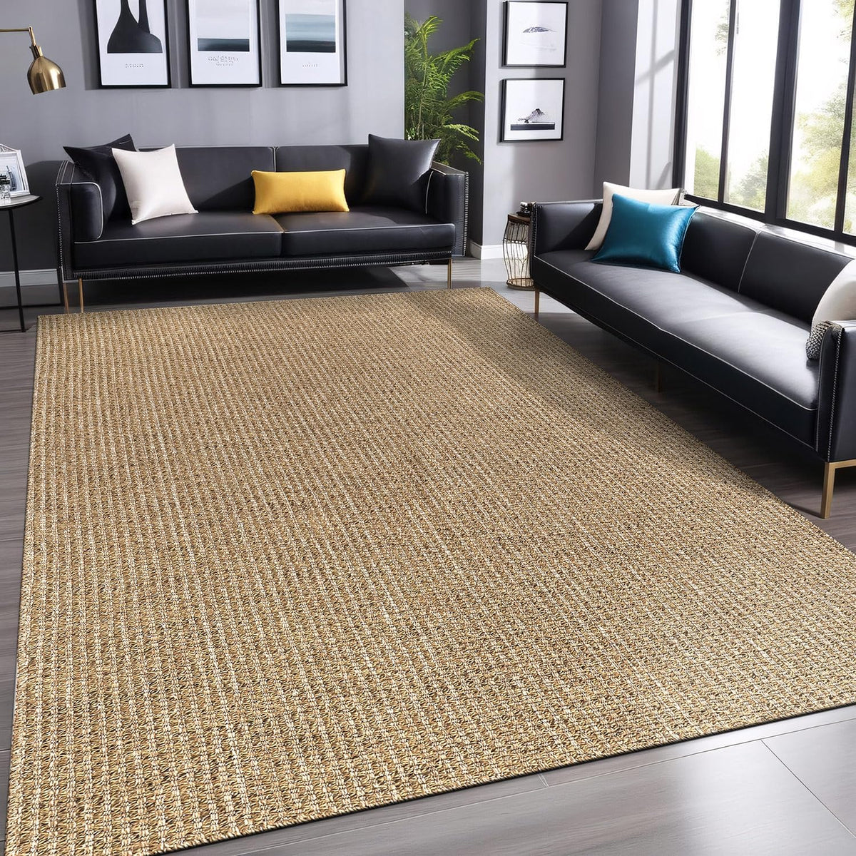 Boho Woven Jute Rug 4'x6' Natural