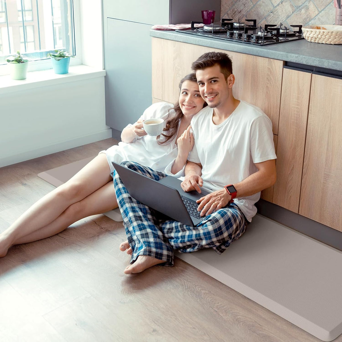 2‑Pcs Anti‑Fatigue Comfort Kitchen Floor Mats