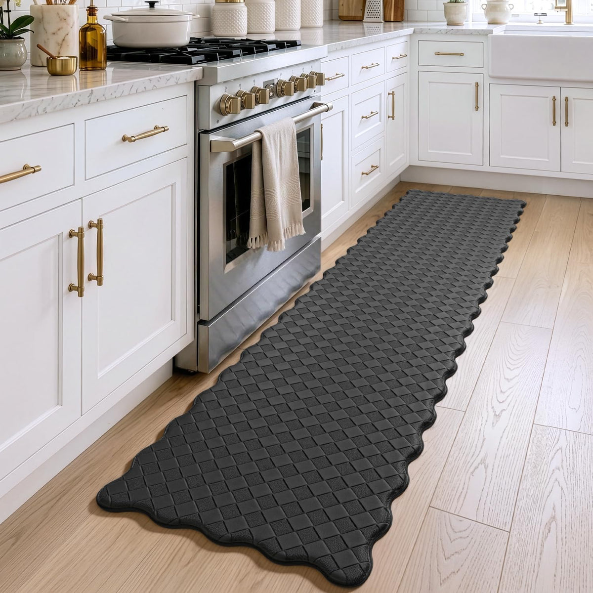 Cushioned Anti‑Fatigue Runner Mat 23x94 Black