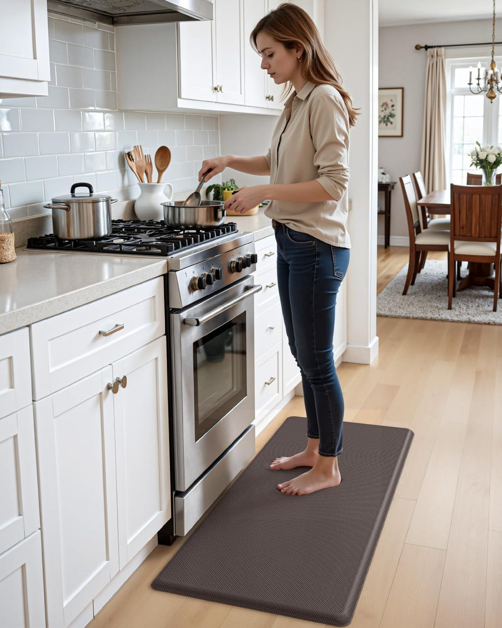 Cushioned Anti‑Fatigue Runner Mat 39x20 Brown