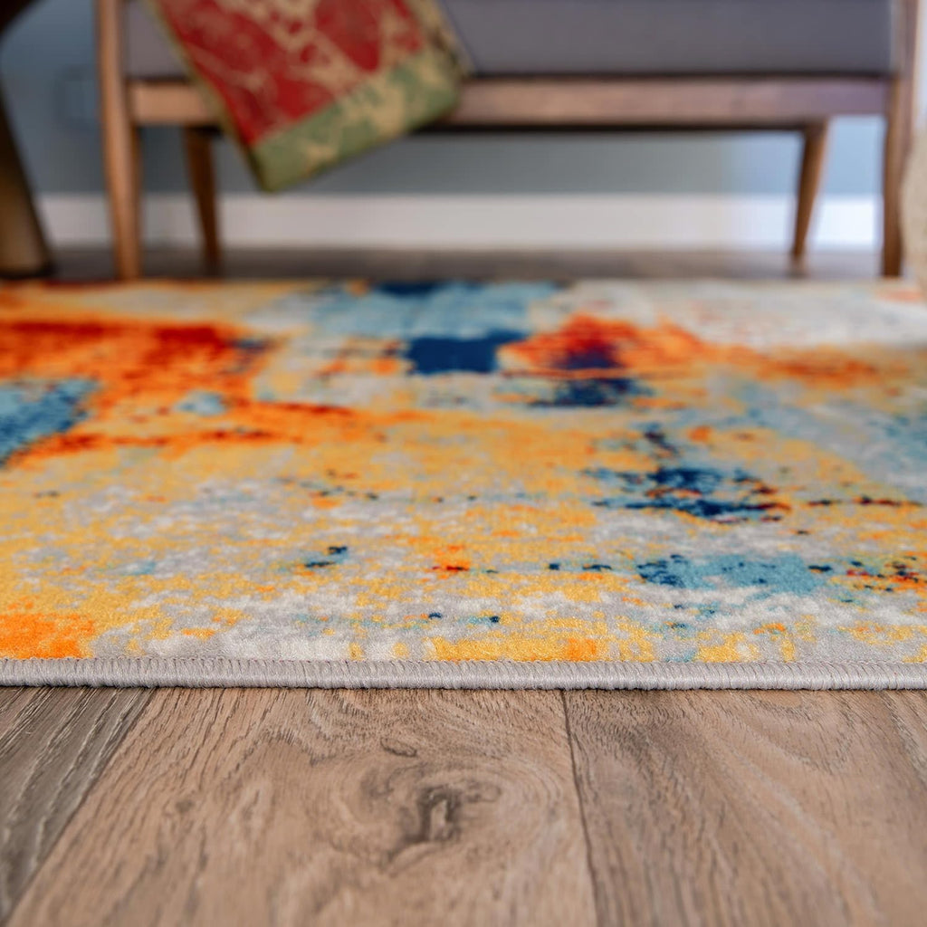 Abstract Fade‑Resistant Rug 4'x6' Multi
