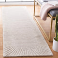 Abstract Wool Runner Rug 2'3"x10' Natural Ivory ABT478A