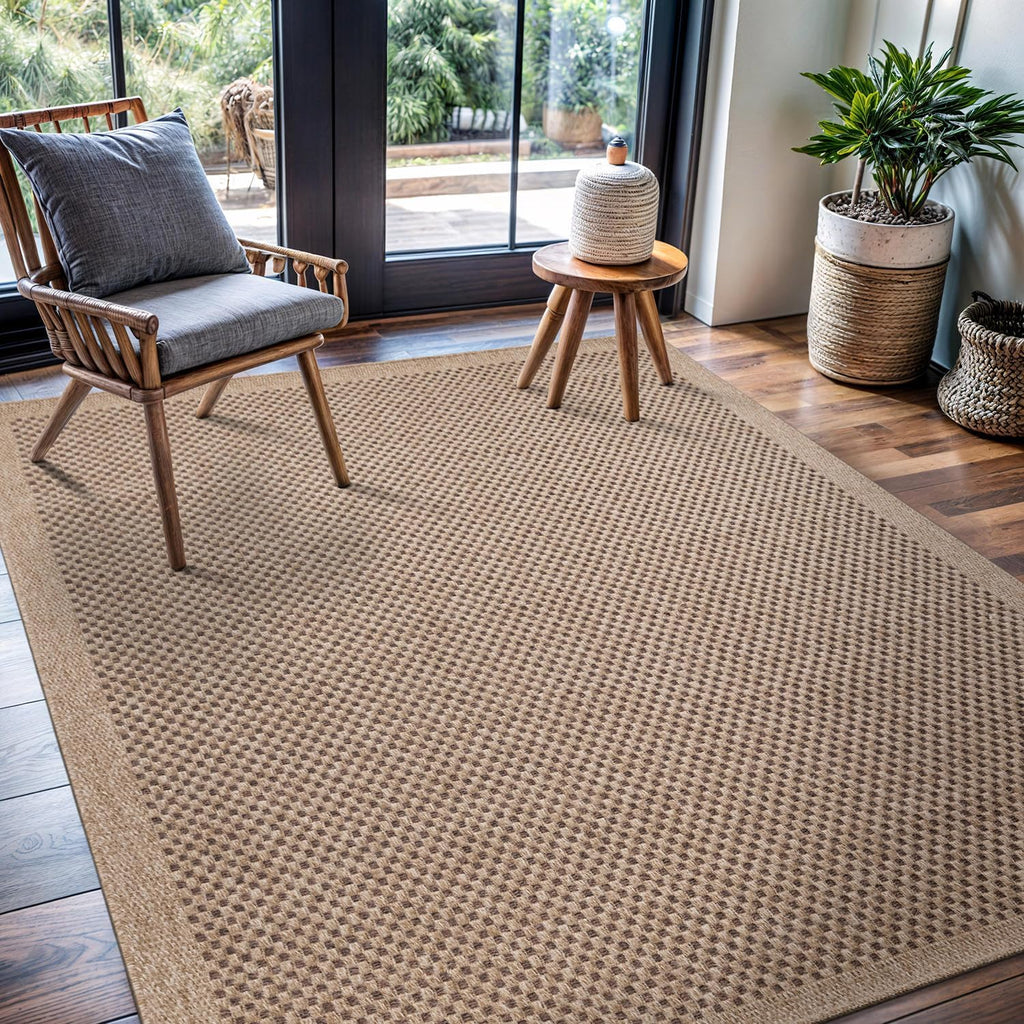 Boho Jute Indoor‑Outdoor Rug 4'x6' Natural