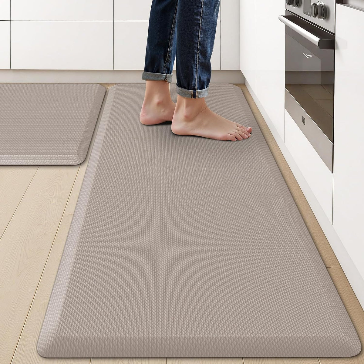 2‑Pcs Anti‑Fatigue Comfort Kitchen Floor Mats