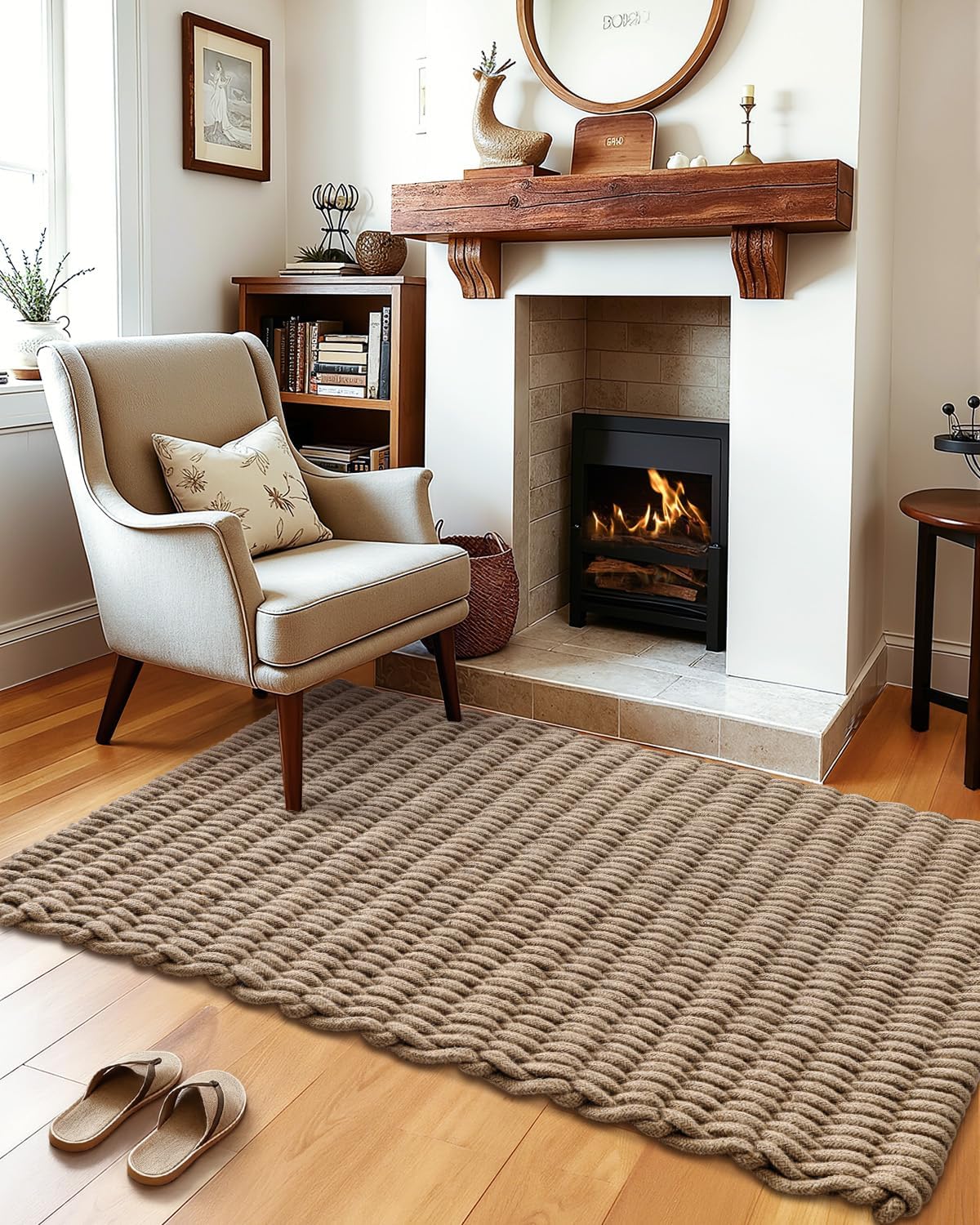 Woven Jute Door Mat 32x48 Light Taupe