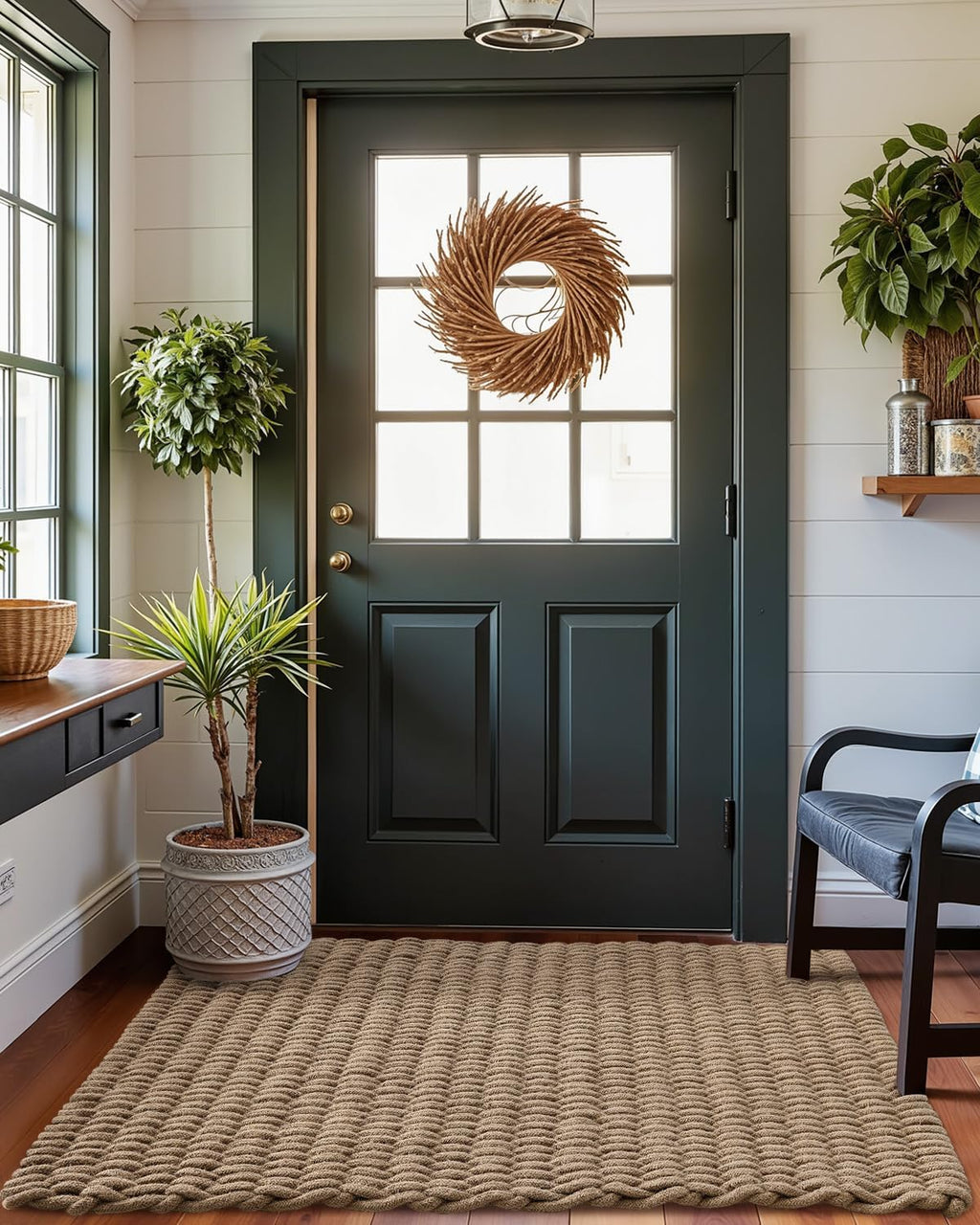 Woven Jute Door Mat 32x48 Light Taupe