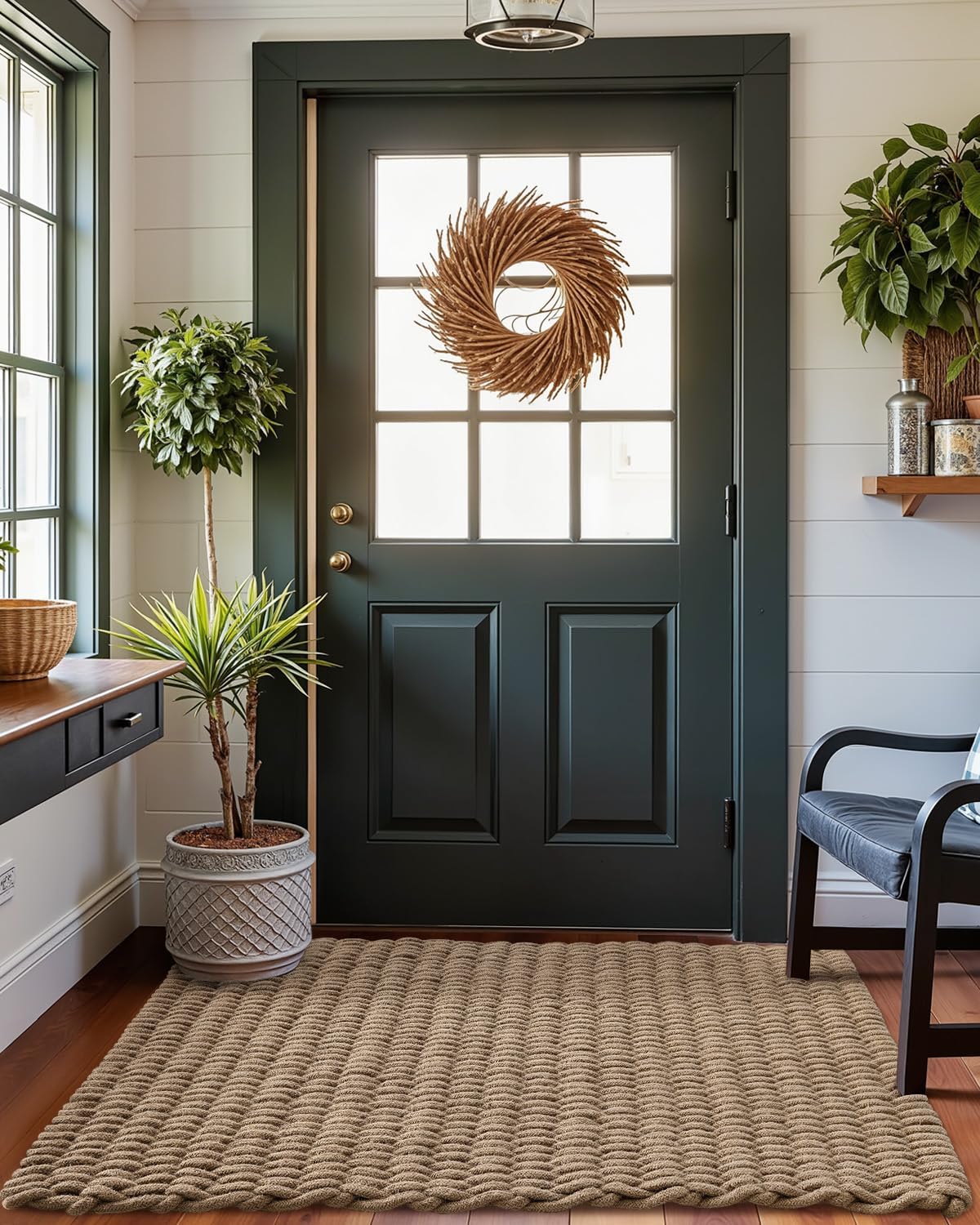 Woven Jute Door Mat 32x48 Light Taupe