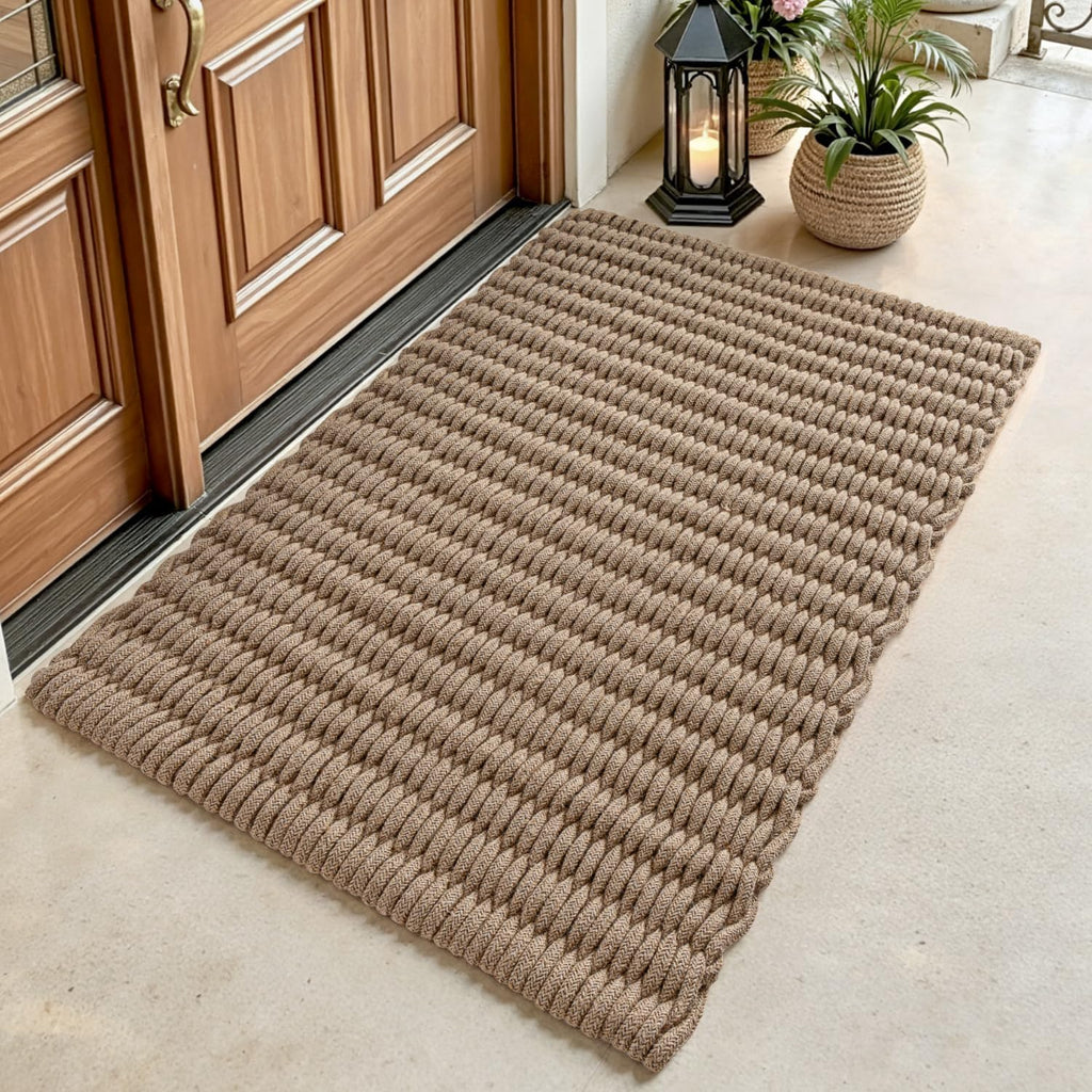 Woven Jute Door Mat 36x60 Light Taupe