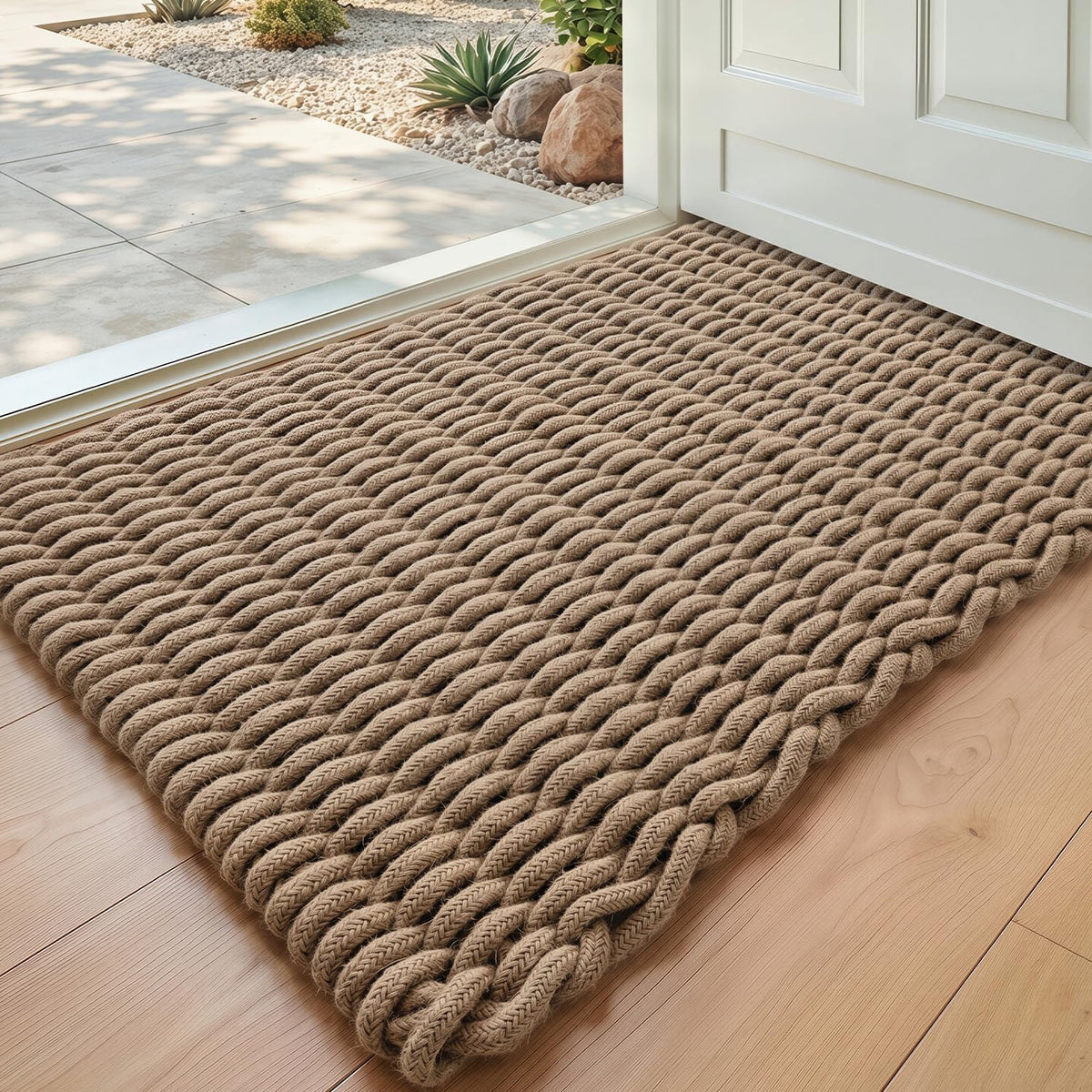Woven Jute Door Mat 24x36 Light Taupe