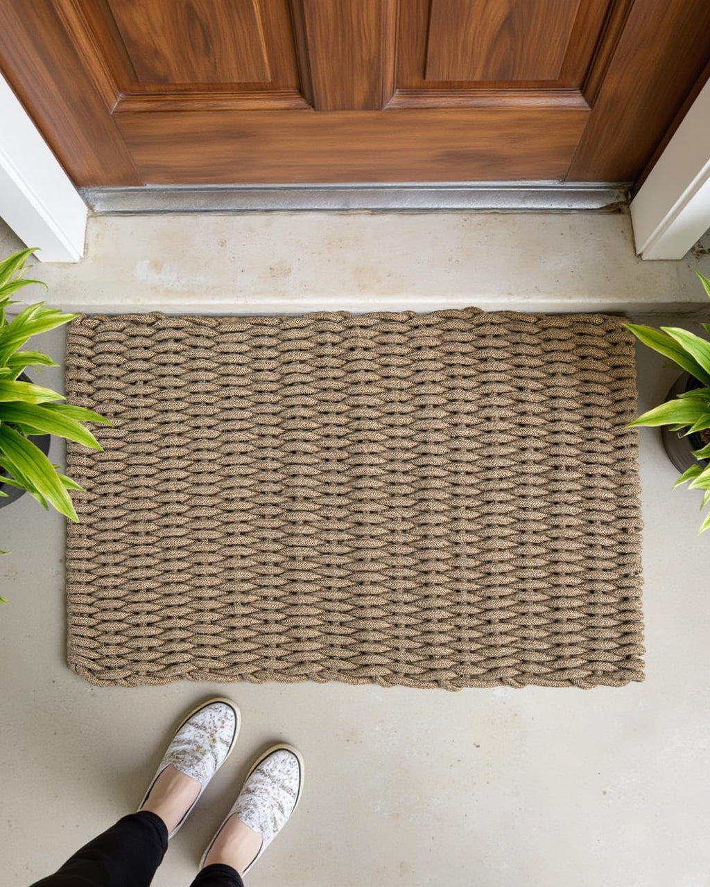 Woven Jute Door Mat 24x36 Light Taupe