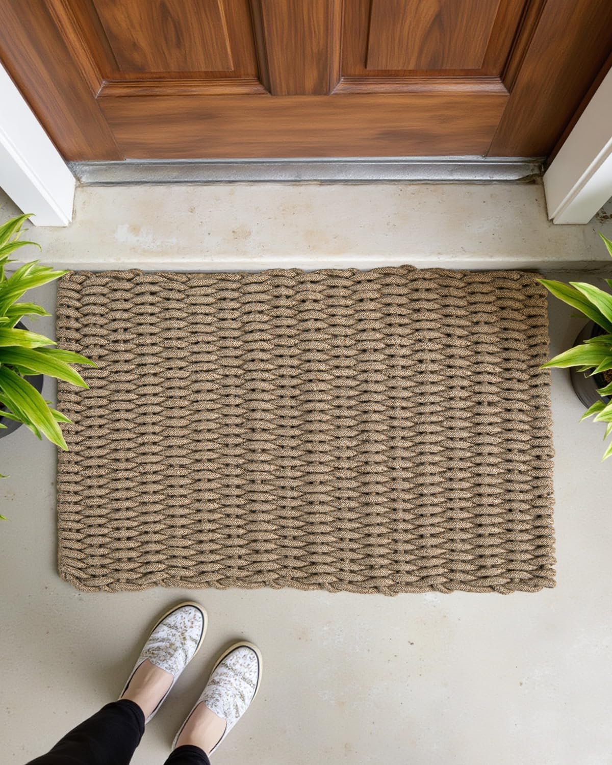 Woven Jute Door Mat 24x36 Light Taupe