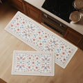 Vintage Floral Kitchen Mat Set 17x30+17x47 Beige