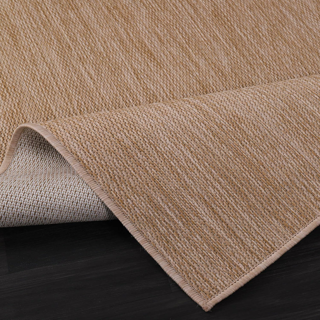 Washable Jute Indoor‑Outdoor Rug 6'x9' Beige