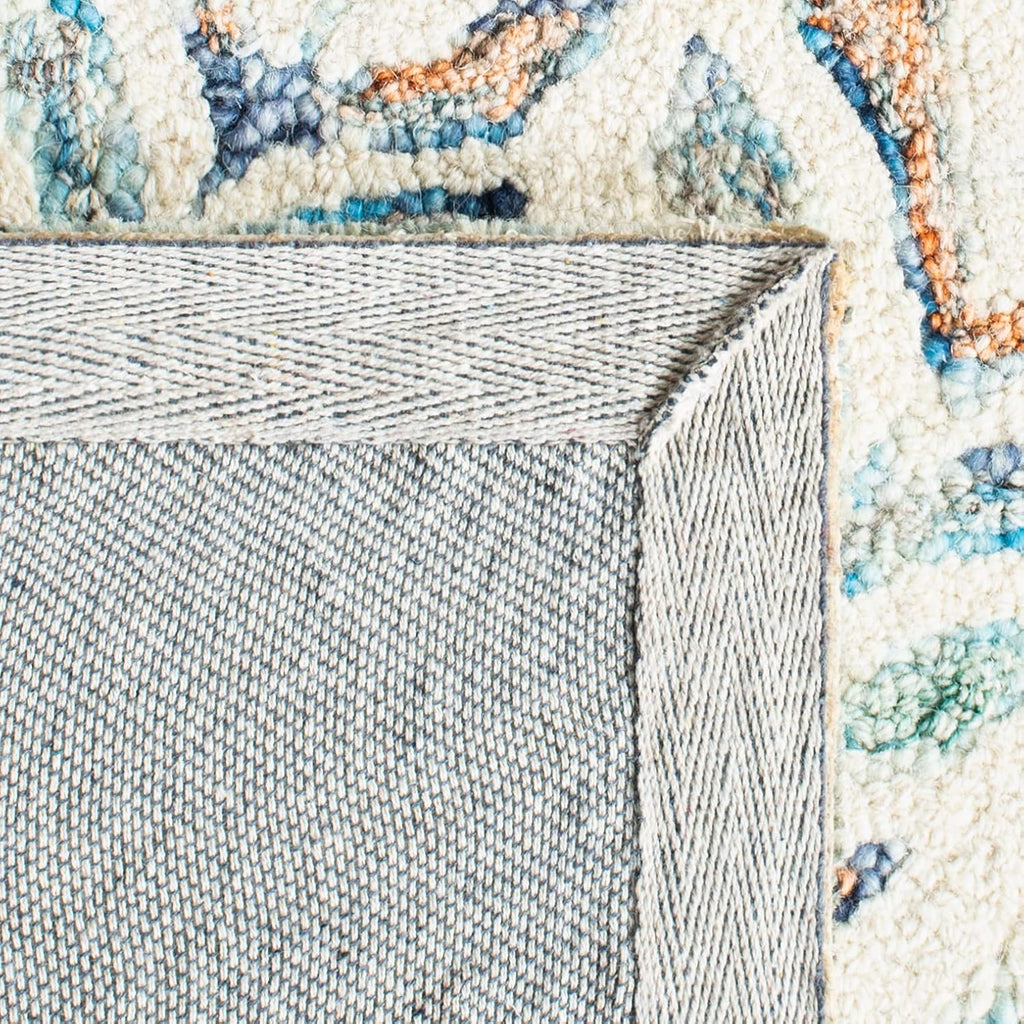Capri Wool Runner Rug 2'3"x9' Ivory Blue