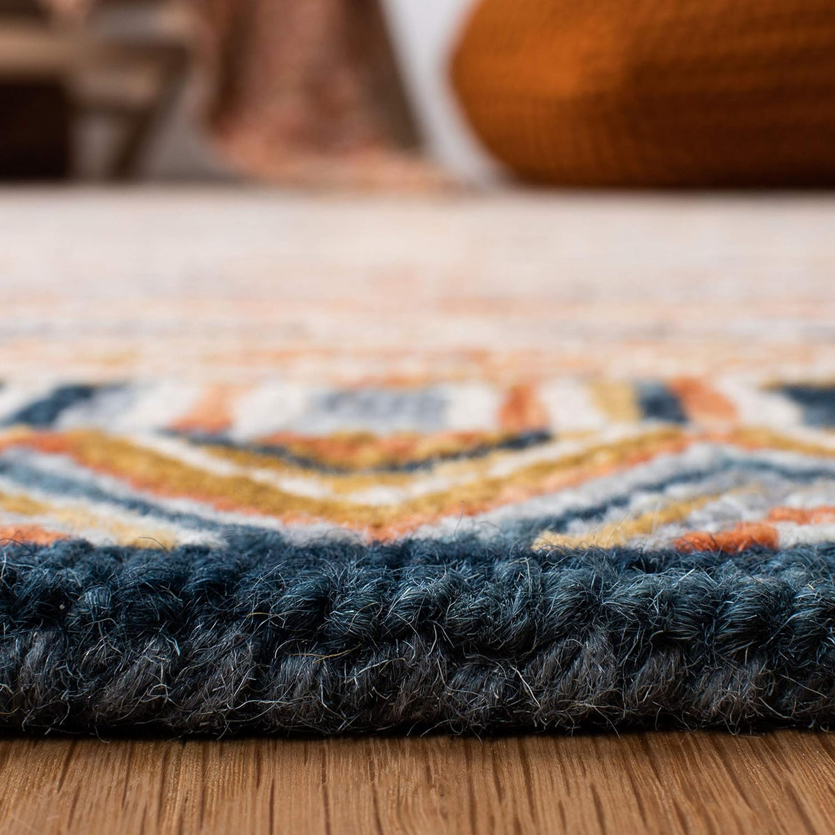 2'3"x9' Gold & Rust Boho Wool Runner Rug