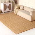 Natural Hand‑Braided Jute Area Rug 8'x10' Farmhouse