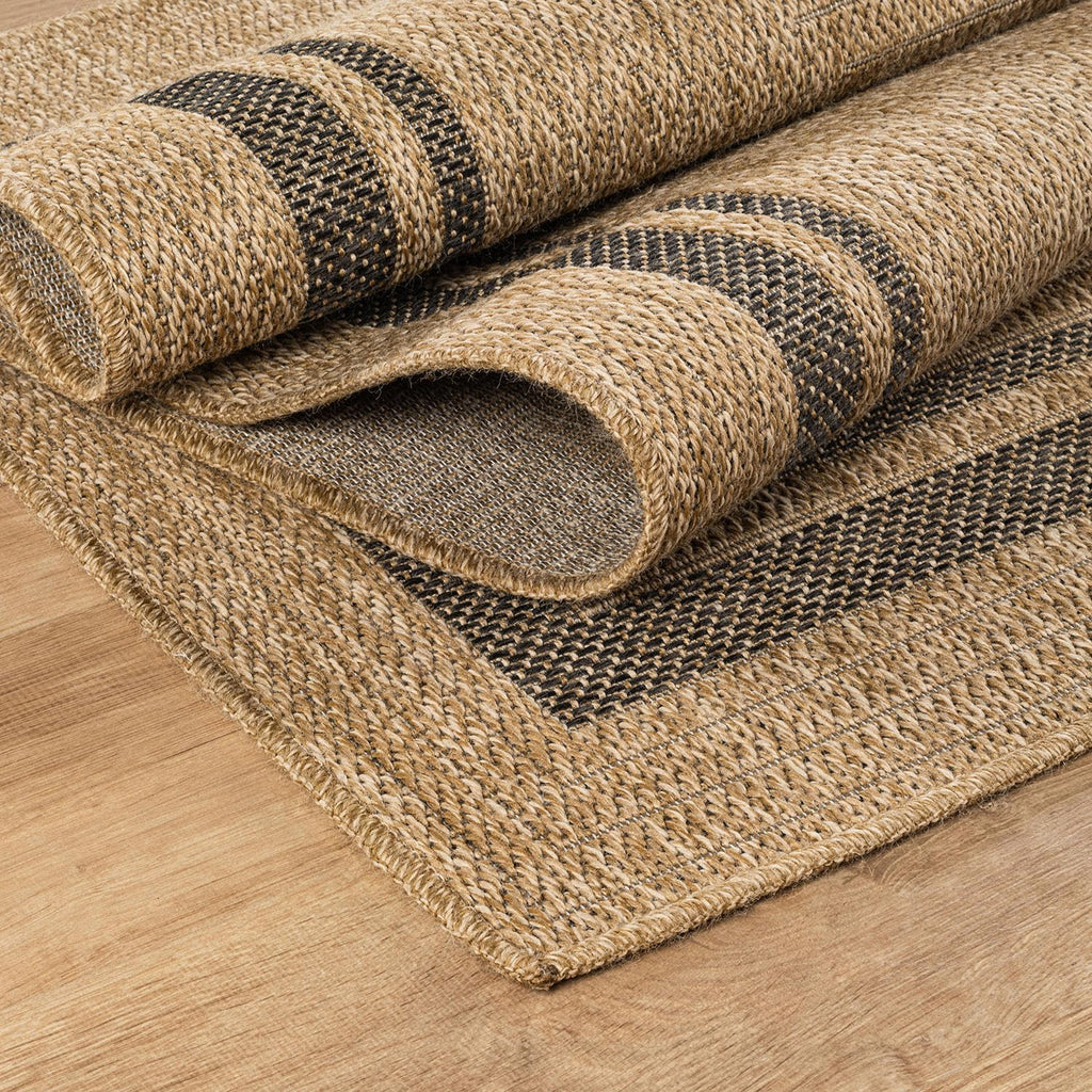 Jute Bordered Washable Rug 8'x10' Natural