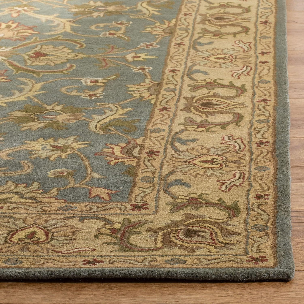 2'3"x6' Blue & Beige Traditional Wool Runner Rug