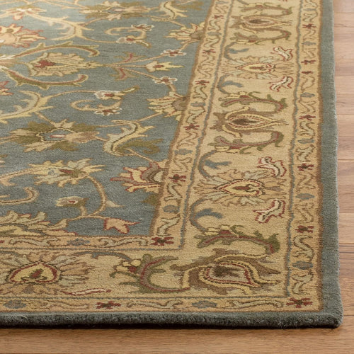 2'3"x6' Blue & Beige Traditional Wool Runner Rug