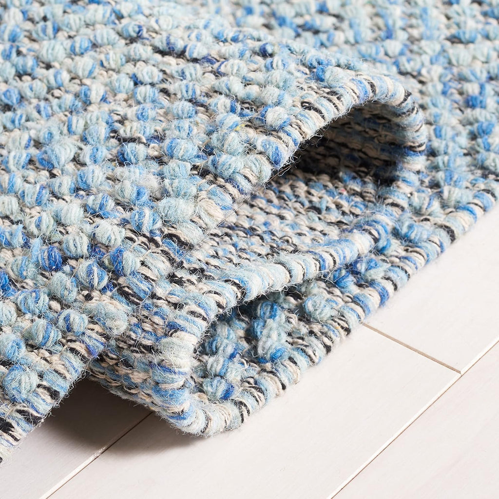 2'3"x6' Scandinavian Blue Wool Runner Rug