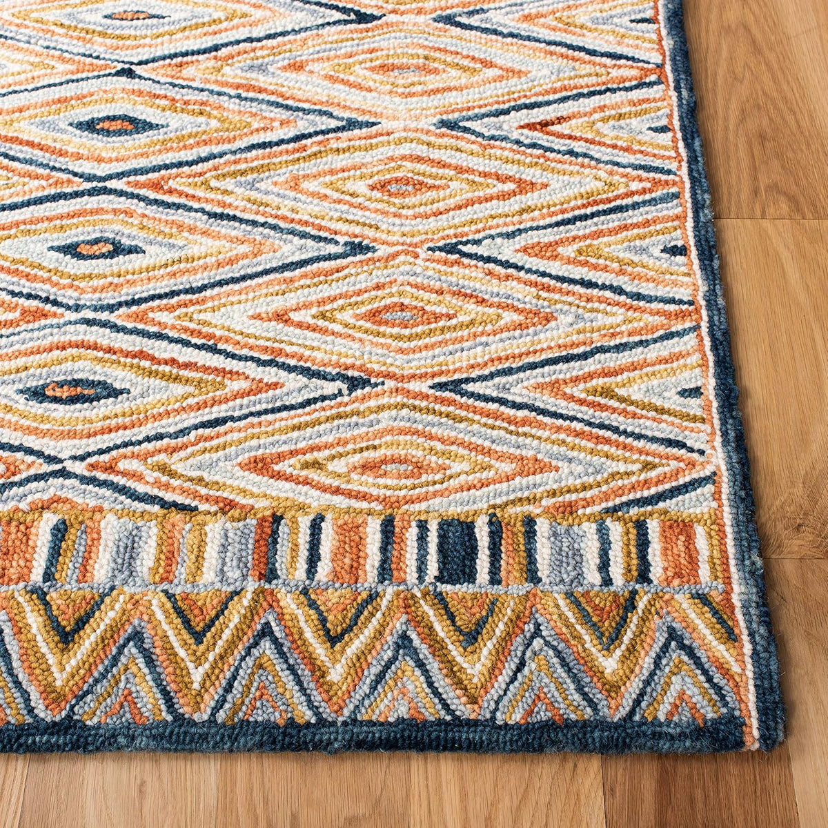 2'3"x9' Gold & Rust Boho Wool Runner Rug