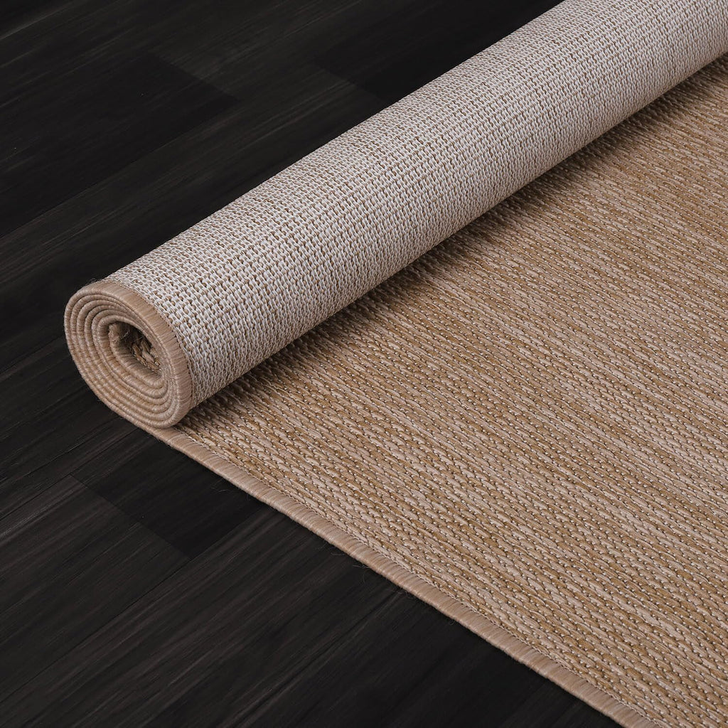 Washable Jute Indoor‑Outdoor Rug 6'x9' Beige