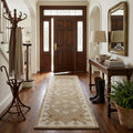 2'x7' Beige Medallion Wool Runner Rug
