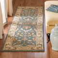 2'3"x6' Blue & Beige Traditional Wool Runner Rug