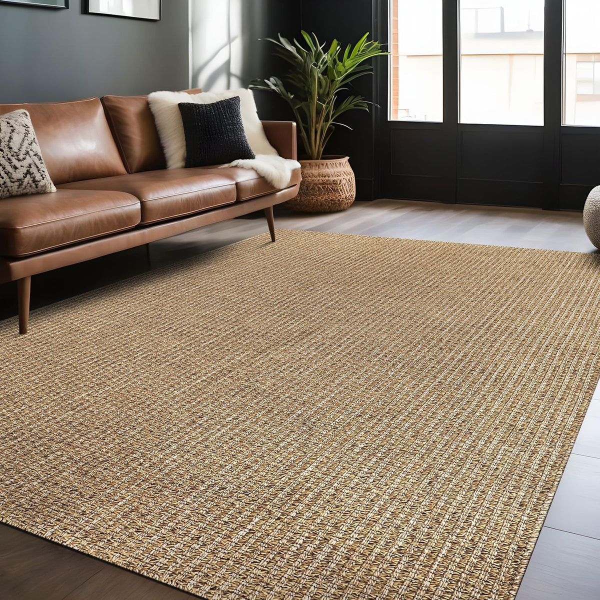 Boho Woven Jute Rug 4'x6' Natural